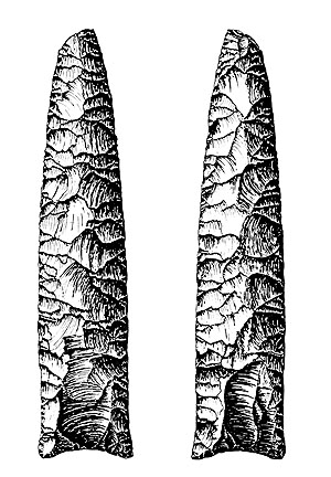 drawing of a clovis point