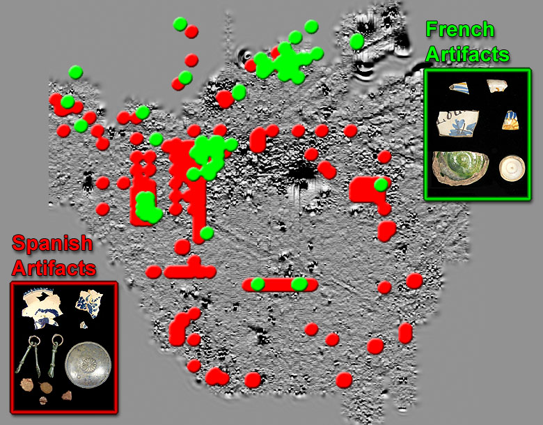 Magnetometer map of artifact concentrations