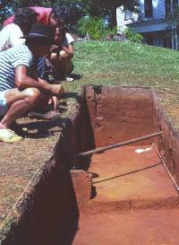 students at the Reavely House Mound