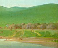 "Arikara Village of Earth-covered Lodges"