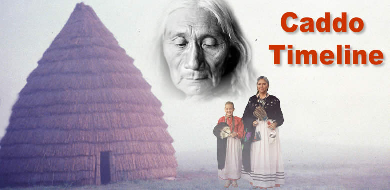 Collage of images related to the Caddo people
