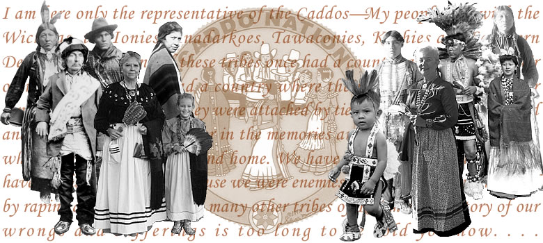 Collage of images related to Caddo Indians