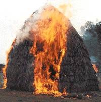 Caddo-style house burning