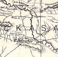 map of Fort Arbuckle and surrounding territory