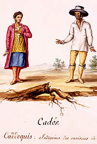 watercolor of a Caddo couple