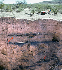 photo of the distinctive cluster of burned rocks