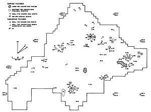 map of the 190 fire-cracked rock features