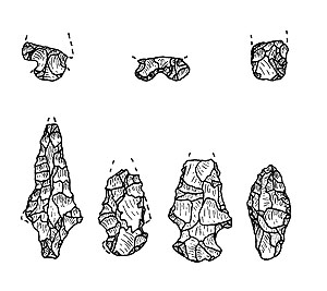 photo of the few projectile points recovered from Keystone Dam