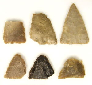 Early triangular dart points