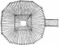 plan view of the roof timbers