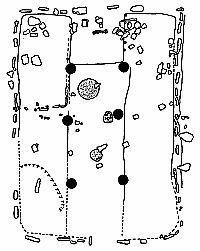 Drawing  of rectangular house pattern.