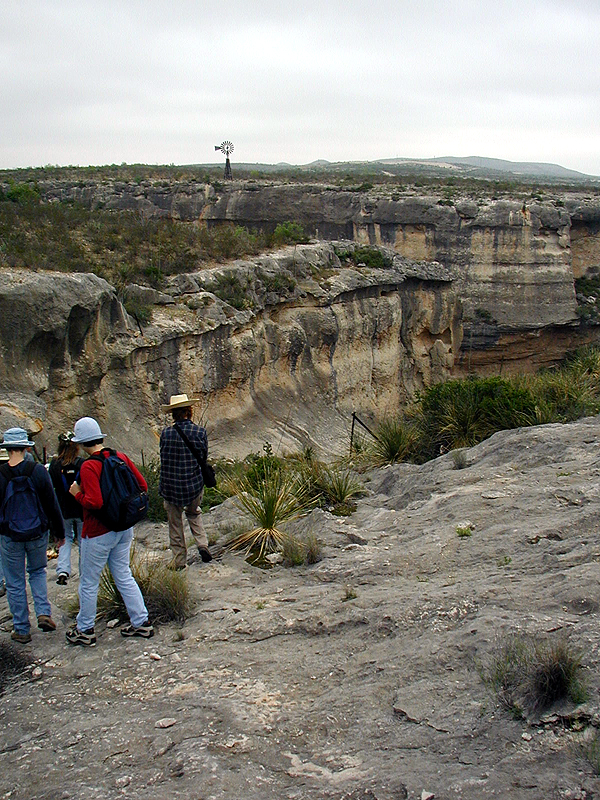 We enter Mile Canyon through a steep ravine following goat trails.