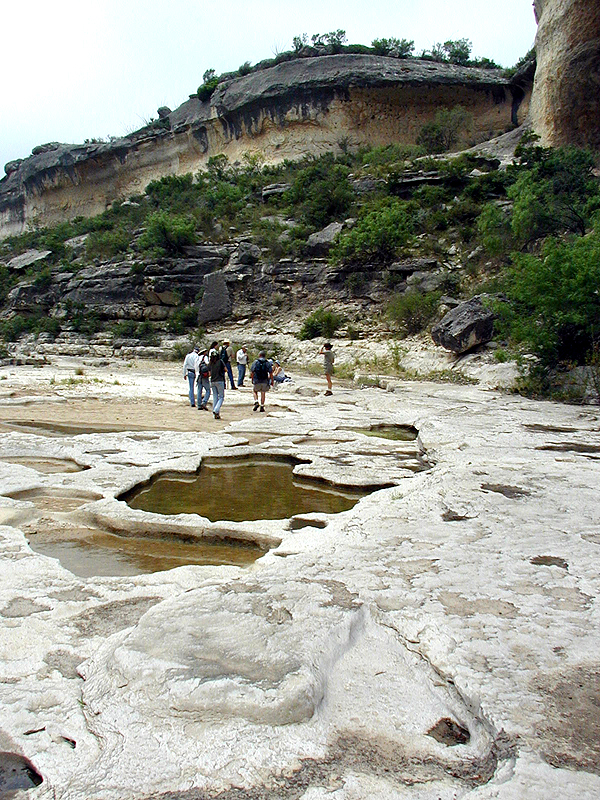 The winter and early spring of 2001 were unusually wet in the Lower Pecos. Weeks after the last rain water still stands in numerous small pools. By the middle of summer, water will be scarce and only available at a few large pools and permanent springs.