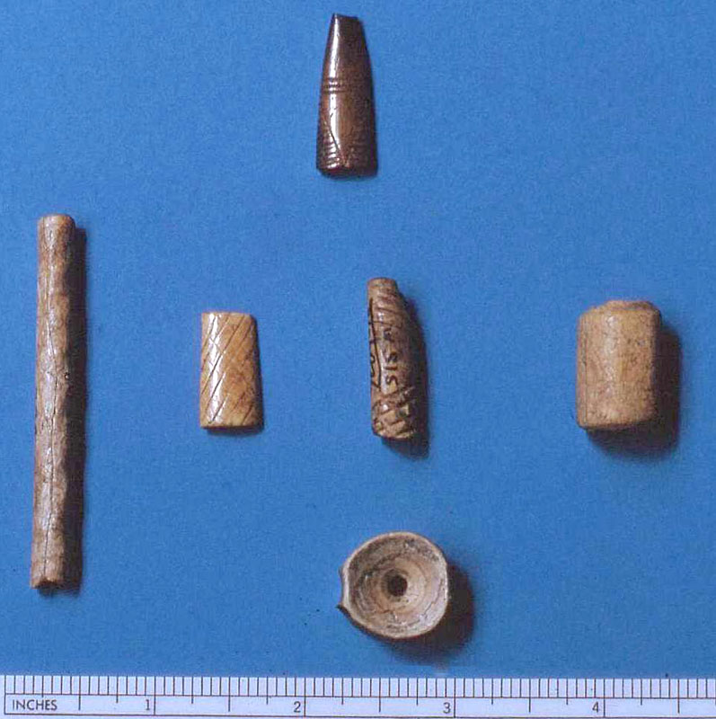 Bone beads from the Kent Crane site