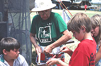 Making whistles was one of the craft activities for the youth group.