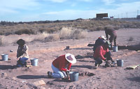 On a bitter cold January day, EPAS members begin work on the site's largest structure, Room 6.