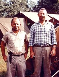 Charlie Bollich and Bob Turner at the Gilbert camp, 1962. Photo by Paul Lorrain.