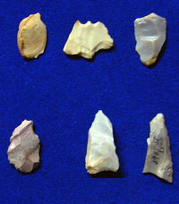 photo of examples of small flakes used for hook-making