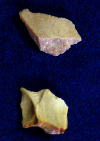 photo of examples of small flakes used for hook-making