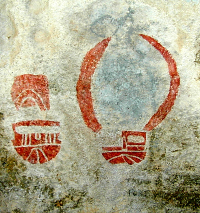 photo of a pair of brilliant red solid masks