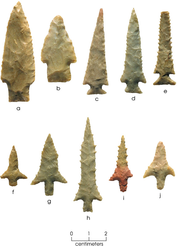 Photo of projectile points