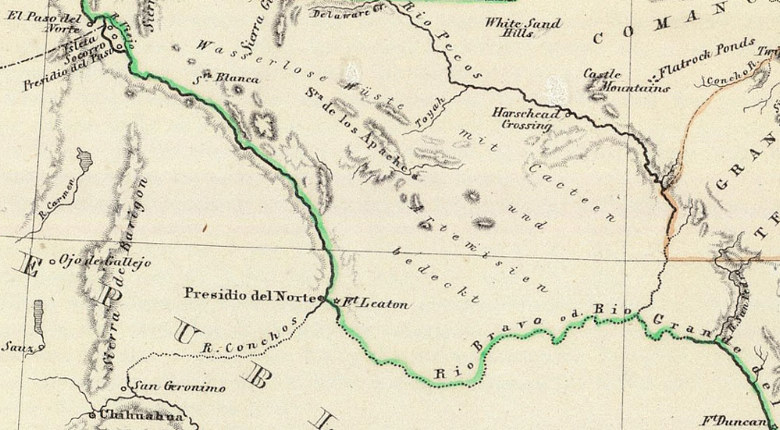 Image result for maps of route to el paso from 1800s