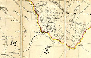 1867 map of Presidio County as the Big Bend country