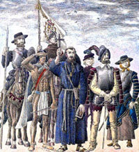 illustration of Spanish explorers