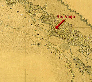 Inset of boundary map between the United States and Mexico,