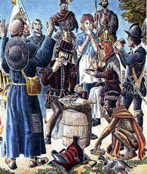Painting of the first thanksgiving by Jose Cisneros