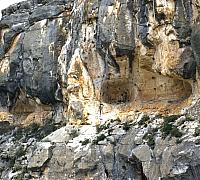 This series of small rockshelters occur near the top of a high cliff overlooking the Devils River.