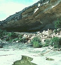 Fate Bell Shelter in Seminole Canyon is one of the largest rockshelters in the Lower Pecos.