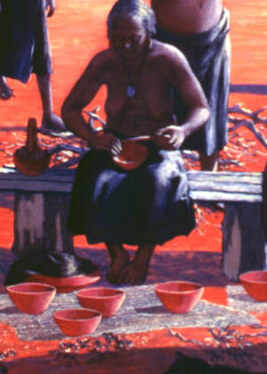 painting of CAddo potter