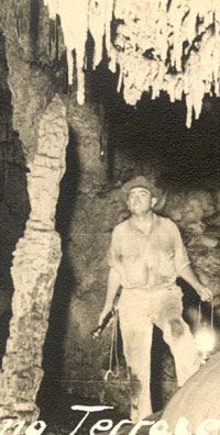 Spelunker in sinkhole