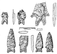drawing of split-stem points