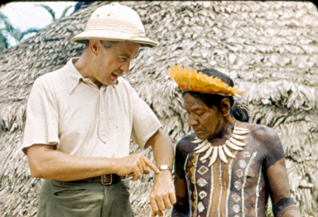 photo of westerner with indigenous man