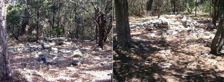 photographs showing the chimney base feature