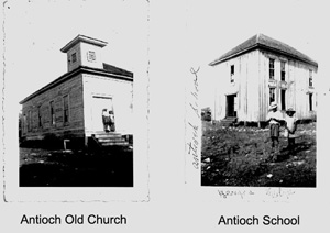 photos of the original church and Antioch Colony School.