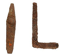 photo of a a pocket screwdriver, on left, and a special wrench used for muzzle-loading guns