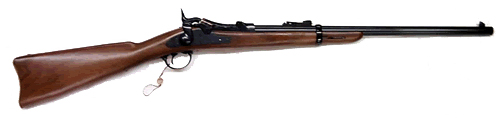 A model 1873 Springfield .45-70 carbine. The accuracy and range of this weapon made it more effective in many ways for warfare on the Plains. 