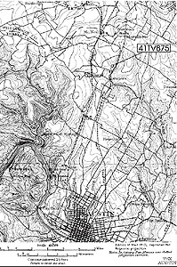 Section of 1910 USGS map of north-central Austin showing the location of the Hancock farm (41TV875) Duval, Waters Park, and other communities.