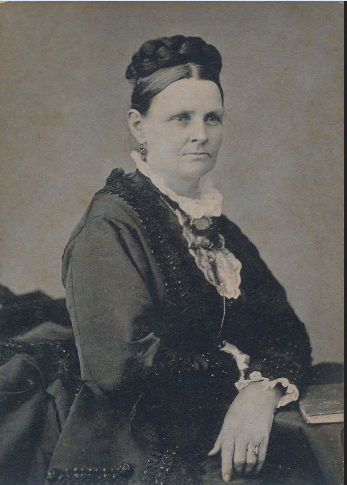 black and white formal portrait photo of woman