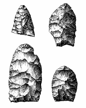 illustration of triangular bifaces