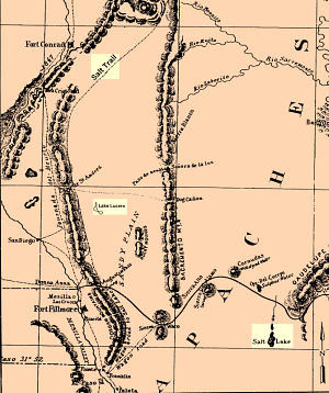 map showing location of Spanish Salt Trail