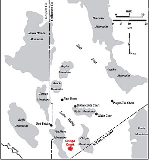 map of the four major toolstone quarries
