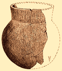 drawing of Borger Cordmarked Pottery